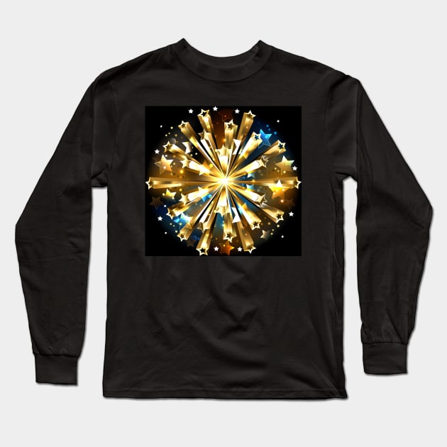 Ball of Gold Stars Long Sleeve T-Shirt by Blackmoon9